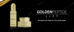 <h3><strong>REVERSES THE SIGNS OF CELULAR AGING</strong></h3>
<p>Ad&eacute;ntrate en un universo de belleza sin precedentes con Golden Peptide Lift, una l&iacute;nea cosm&eacute;tica anti-envejecimiento sublime de Selvert&nbsp;Thermal que eleva, la piel, a la m&aacute;xima expresi&oacute;n de la sofisticaci&oacute;n y el cuidado. A la vez act&uacute;a sobre todos los factores relacionados con la&nbsp;aparici&oacute;n de los signos y s&iacute;ntomas del envejecimiento cut&aacute;neo a nivel end&oacute;geno, multifactorial y tambi&eacute;n emocional.</p>
<p>Con la exclusiva Tecnolog&iacute;a GDP y el Micro-Col System junto con las extraordinarias propiedades de la orqu&iacute;dea negra, Golden Peptide Lift&nbsp;ofrece una experiencia sensorial &uacute;nica y lujosa con resultados extraordinarios ralentizando los procesos involucrados en el envejecimiento&nbsp;celular.</p>
<p><strong>Innovaci&oacute;n</strong>: ciencia + bienestar para el tratamiento del envejecimiento cronol&oacute;gico y hormonal.<br /><strong>Tecnolog&iacute;a & exclusividad</strong>: exclusive GDP Technology + Micro-Col System + p&eacute;ptidos Biomim&eacute;ticos.<br /><strong>Sinergia de activos</strong>: aumentan la acci&oacute;n del tratamiento.</p>