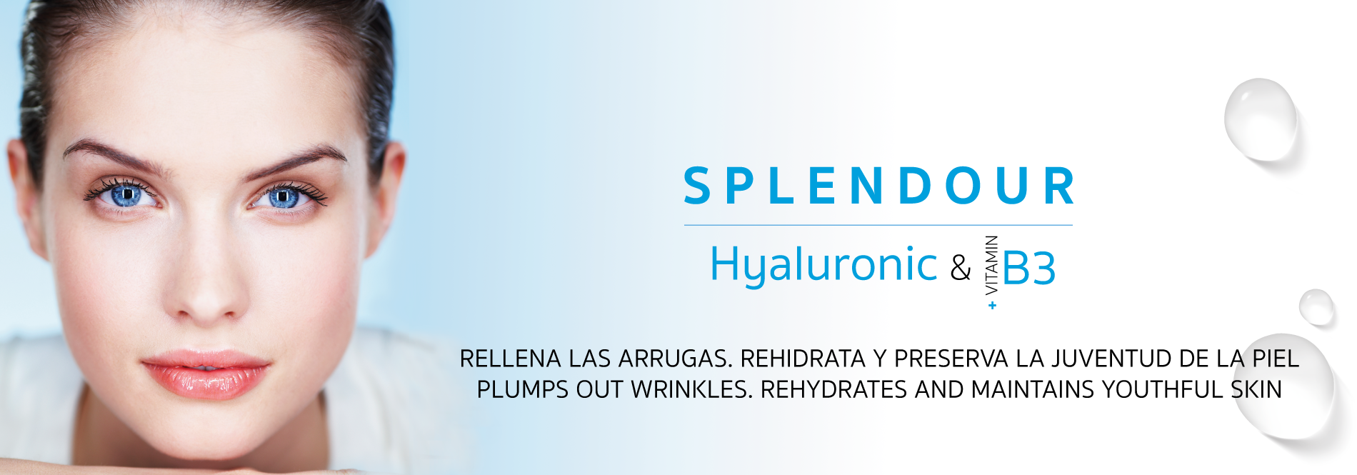 SPLENDOUR <p style="text-align: center;">RELLENA LAS ARRUGAS. REHIDRATA Y PRESERVA LA JUVENTUD DE LA PIEL<br /><br /></p>
<p style="text-align: center;">Extraordinaria l&iacute;nea anti-edad que rellena y corrige visiblemente las arrugas m&aacute;s profundas e hidrata en<br />profundidad gracias a potentes f&oacute;rmulas que combinan las sinergias del &aacute;cido hialur&oacute;nico &ndash;de alto, medio y bajo<br />peso molecular- y la Vitamina B3 (Niacinamida). La piel vuelve a mostrarse tersa, joven y luminosa.</p>
<p style="text-align: center;">En todo su esplendor.</p>